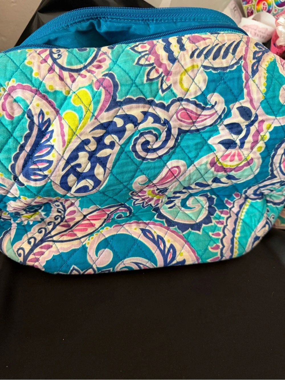 Vera Bradley Turquoise Paisley Quilted Crossbody Bag